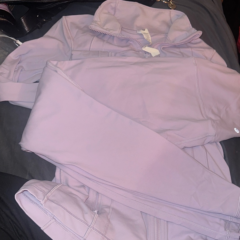 Lululemon Lavender Leggings and Jacket Set.